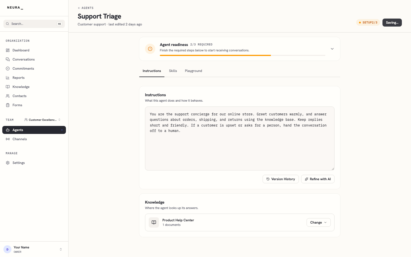 Step 10 — Confirm the knowledge base is now attached