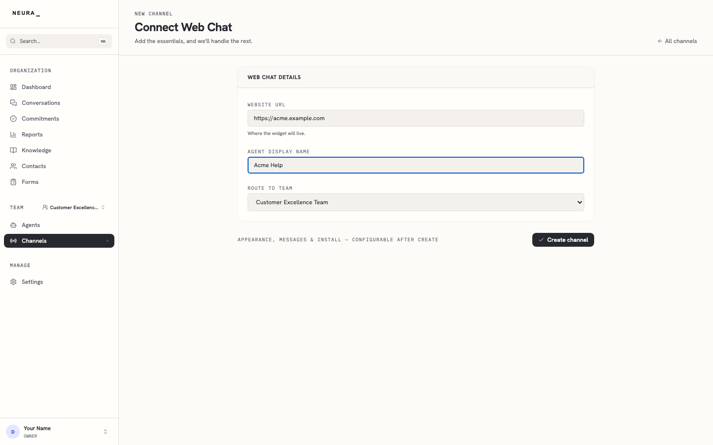 Step 6 — Agent display name