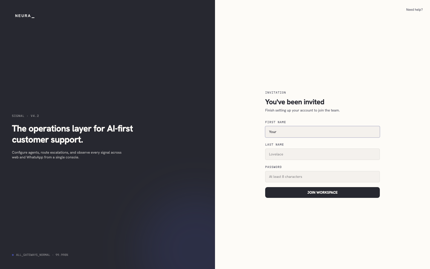 Step 2 — Enter your first name