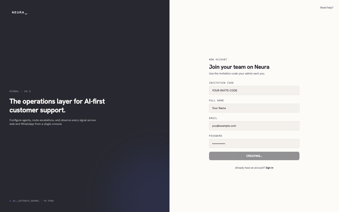Step 6 — Click Create account