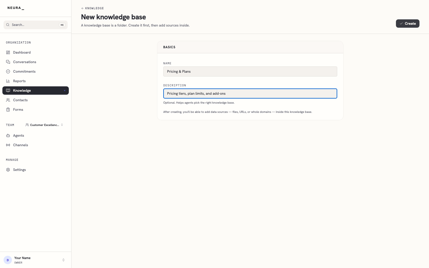 Step 4 — Description field