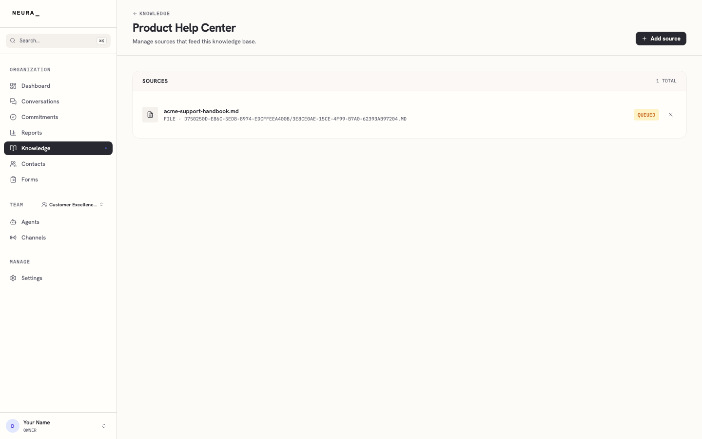 Step 9 — Review your new source in the Sources list.