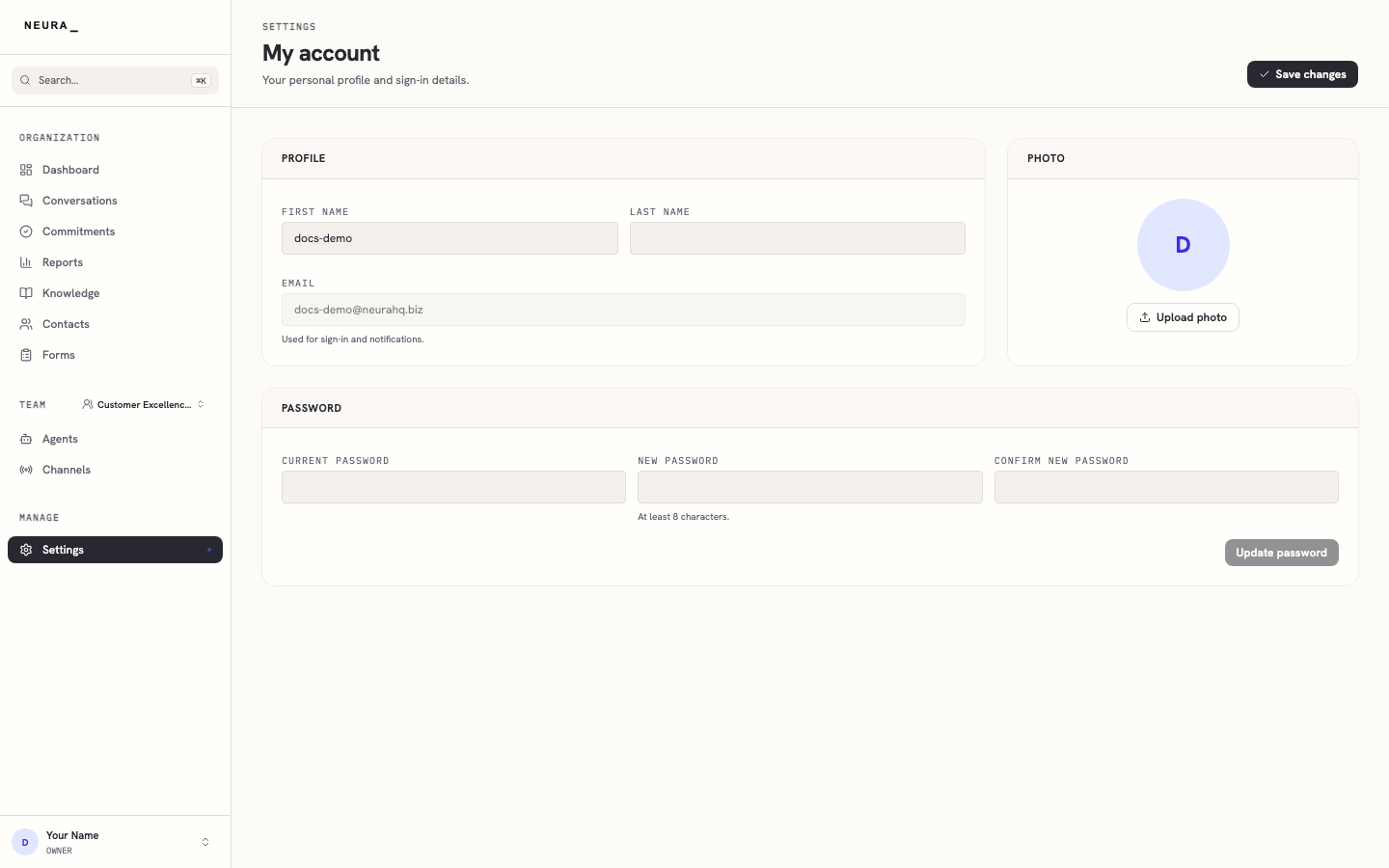 Step 2 — Review your account profile.